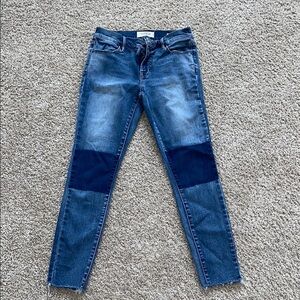 PacSun Women's Blue Patchwork Skinny Jeans